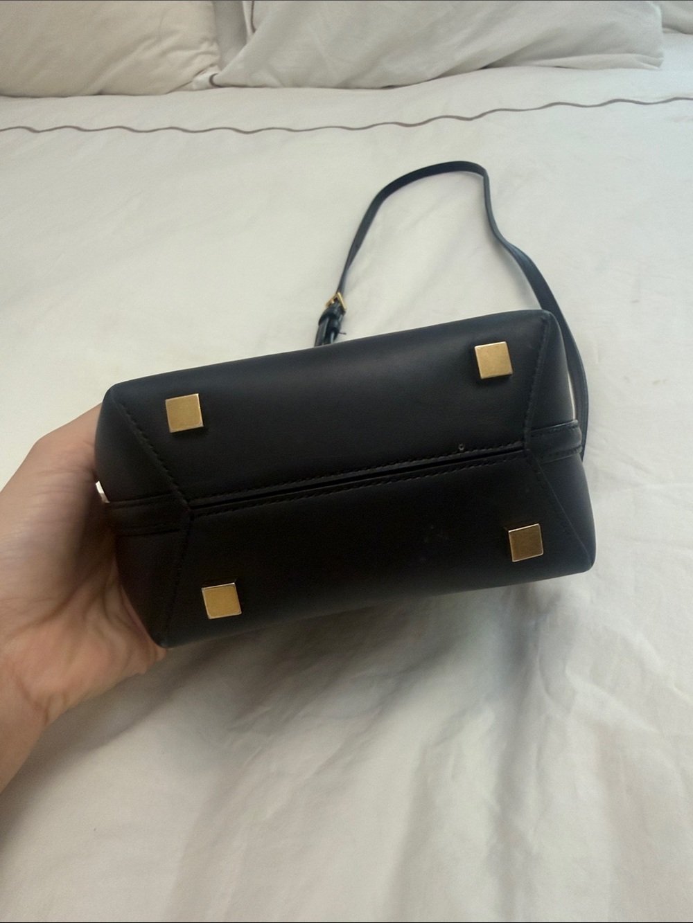 Saint Laurent le 37 Black Leather Mini Bucket Bag with Gold YSL Logo - Picture 2 of 6